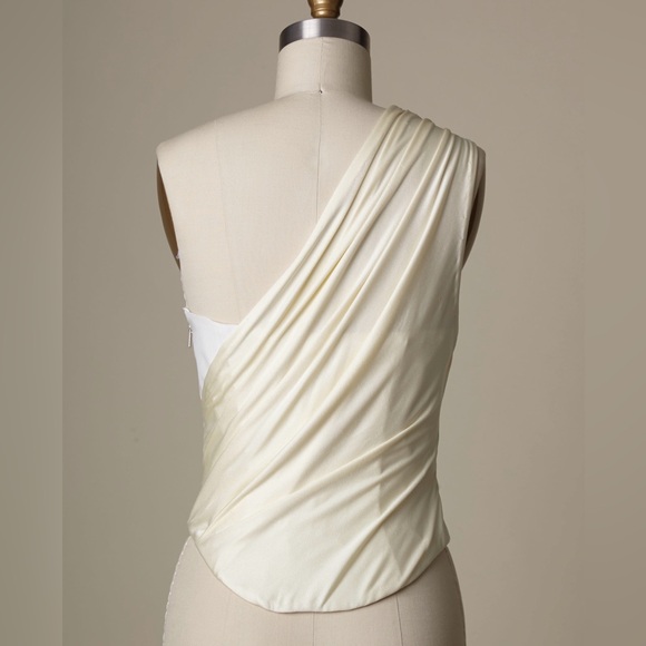 Della Giovanna Ivory 2 piece Draped Bridal Gown Wedding Dress Size 2 - Picture 3 of 16